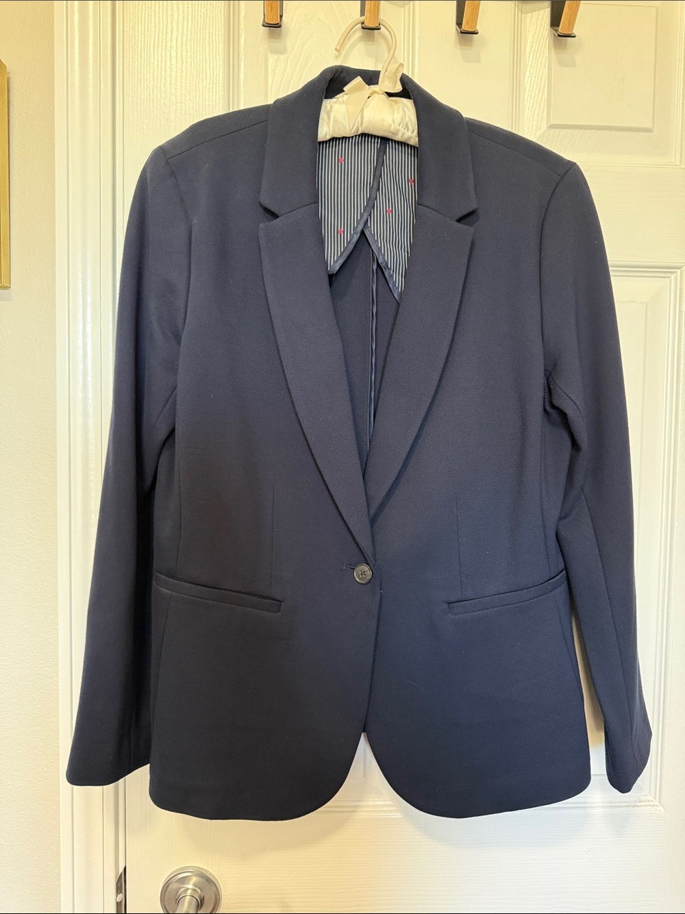 Old Navy Women’s Navy Single-Button Blazer - Modern Tailored stable knit Sz L